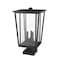 Z-Lite Seoul 3 Light Outdoor Pier Mounted Fixture, Black & Clear 571PHXLS-SQPM-BK - alternate 4